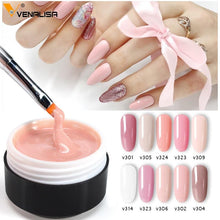 Load image into Gallery viewer, Venalisa supply 15 ml strong thin Jelly led UV soak off cover pink clear nail art Camouflage UV Builder gel Extend nail gel
