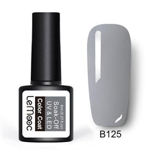 Load image into Gallery viewer, LEMOOC Glitter Gel Nail Polish 8ml Soak Off UV Gel 70 Colors Pure Color Nail Gel Varnish DIY Nail Art Manicure Nail Gel Lacquer
