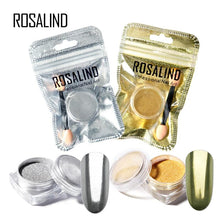 Load image into Gallery viewer, ROSALIND Nail Art Mirror Glitter Flakes Sequins UV Gel Polish Decorations Chrome Pigment Manicure Holographic Nail Powder
