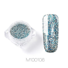 Load image into Gallery viewer, ROSALIND Nail Art Mirror Glitter Flakes Sequins UV Gel Polish Decorations Chrome Pigment Manicure Holographic Nail Powder
