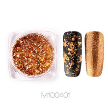Load image into Gallery viewer, ROSALIND Nail Art Mirror Glitter Flakes Sequins UV Gel Polish Decorations Chrome Pigment Manicure Holographic Nail Powder
