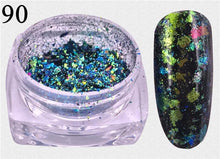 Загрузить изображение в средство просмотра галереи, ZKO Chameleon 3D DIY Flakes Sequins Nail Glitter Powder Dust Mirror Chrome Pigment Nail Art Sheets Decorations
