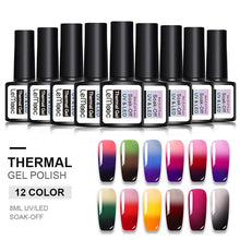 Load image into Gallery viewer, LEMOOC 8ML Thermal Nail Gel Polish 3 in 1 Temperature Color Changing Gel Varnish Soak Off UV Gel Nail Polish Long Lasting Gel
