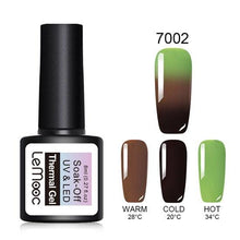 Load image into Gallery viewer, LEMOOC 8ML Thermal Nail Gel Polish 3 in 1 Temperature Color Changing Gel Varnish Soak Off UV Gel Nail Polish Long Lasting Gel
