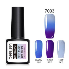 Load image into Gallery viewer, LEMOOC 8ML Thermal Nail Gel Polish 3 in 1 Temperature Color Changing Gel Varnish Soak Off UV Gel Nail Polish Long Lasting Gel

