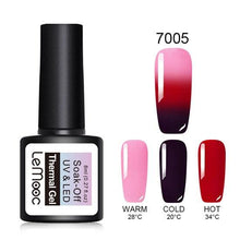 Load image into Gallery viewer, LEMOOC 8ML Thermal Nail Gel Polish 3 in 1 Temperature Color Changing Gel Varnish Soak Off UV Gel Nail Polish Long Lasting Gel
