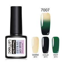 Load image into Gallery viewer, LEMOOC 8ML Thermal Nail Gel Polish 3 in 1 Temperature Color Changing Gel Varnish Soak Off UV Gel Nail Polish Long Lasting Gel
