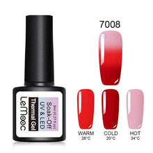 Load image into Gallery viewer, LEMOOC 8ML Thermal Nail Gel Polish 3 in 1 Temperature Color Changing Gel Varnish Soak Off UV Gel Nail Polish Long Lasting Gel
