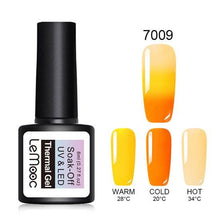 Load image into Gallery viewer, LEMOOC 8ML Thermal Nail Gel Polish 3 in 1 Temperature Color Changing Gel Varnish Soak Off UV Gel Nail Polish Long Lasting Gel
