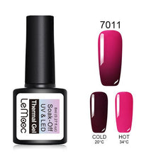 Load image into Gallery viewer, LEMOOC 8ML Thermal Nail Gel Polish 3 in 1 Temperature Color Changing Gel Varnish Soak Off UV Gel Nail Polish Long Lasting Gel
