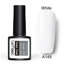 Load image into Gallery viewer, LEMOOC  8ml Gel Nail Polish Pure Colors Nail Gel 25 Colors Soak Off UV Gel  Nail Art Manicure Nail Lacquer Black Gel Polish
