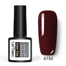 Load image into Gallery viewer, LEMOOC  8ml Gel Nail Polish Pure Colors Nail Gel 25 Colors Soak Off UV Gel  Nail Art Manicure Nail Lacquer Black Gel Polish
