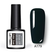 Load image into Gallery viewer, LEMOOC  8ml Gel Nail Polish Pure Colors Nail Gel 25 Colors Soak Off UV Gel  Nail Art Manicure Nail Lacquer Black Gel Polish
