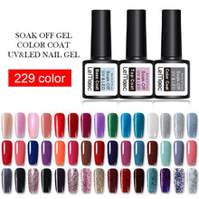 Load image into Gallery viewer, LEMOOC Gel Nail Polish 186 Pure Colors 8ml Soak Off UV Gel Nail Gel Polish Cosmetics Nail Art Manicure Nails Gel Polish
