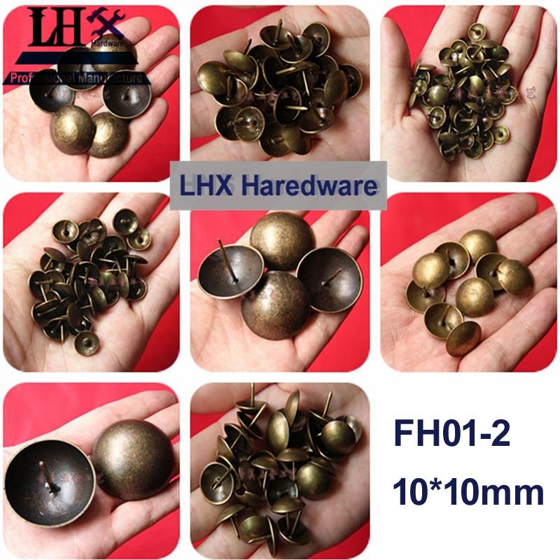 LHX 100Pcs/Lot Brozen Nail for Jewelry Box Cabinet Furniture 10*10mm DIY Family Hardware Thumbtack