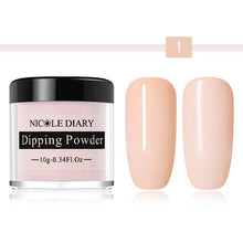 Load image into Gallery viewer, NICOLE DIARY 10ml Dipping French Powder Dip Glitter Without Lamp Cure Gradient Base Top Activator Liquid Nail Art Decorations
