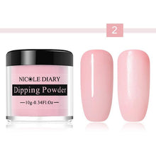 Load image into Gallery viewer, NICOLE DIARY 10ml Dipping French Powder Dip Glitter Without Lamp Cure Gradient Base Top Activator Liquid Nail Art Decorations
