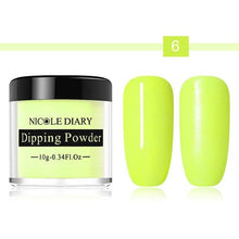 Load image into Gallery viewer, NICOLE DIARY 10ml Dipping French Powder Dip Glitter Without Lamp Cure Gradient Base Top Activator Liquid Nail Art Decorations
