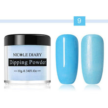 Load image into Gallery viewer, NICOLE DIARY 10ml Dipping French Powder Dip Glitter Without Lamp Cure Gradient Base Top Activator Liquid Nail Art Decorations
