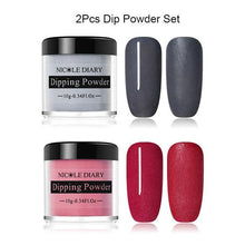 Load image into Gallery viewer, NICOLE DIARY 10ml Dipping French Powder Dip Glitter Without Lamp Cure Gradient Base Top Activator Liquid Nail Art Decorations
