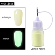 Load image into Gallery viewer, Modelones 9g Neon Phosphor Glitter Nail Powder Luminous Pigment Dust Glitter DIY Nail Art Fluorescent Glitter Powder Decorations
