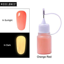 Load image into Gallery viewer, Modelones 9g Neon Phosphor Glitter Nail Powder Luminous Pigment Dust Glitter DIY Nail Art Fluorescent Glitter Powder Decorations
