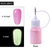 Load image into Gallery viewer, Modelones 9g Neon Phosphor Glitter Nail Powder Luminous Pigment Dust Glitter DIY Nail Art Fluorescent Glitter Powder Decorations

