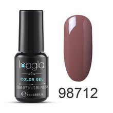 Load image into Gallery viewer, Inagla 8ML Nail Art Pure Color Gel Nail Polish Nail Manicure Top Base Need Soak off Enamel Gel Polish LED UV Gel Varnish
