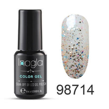 Load image into Gallery viewer, Inagla 8ML Nail Art Pure Color Gel Nail Polish Nail Manicure Top Base Need Soak off Enamel Gel Polish LED UV Gel Varnish
