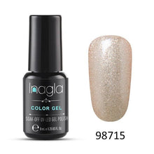 Load image into Gallery viewer, Inagla 8ML Nail Art Pure Color Gel Nail Polish Nail Manicure Top Base Need Soak off Enamel Gel Polish LED UV Gel Varnish
