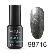 Load image into Gallery viewer, Inagla 8ML Nail Art Pure Color Gel Nail Polish Nail Manicure Top Base Need Soak off Enamel Gel Polish LED UV Gel Varnish
