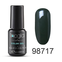 Load image into Gallery viewer, Inagla 8ML Nail Art Pure Color Gel Nail Polish Nail Manicure Top Base Need Soak off Enamel Gel Polish LED UV Gel Varnish
