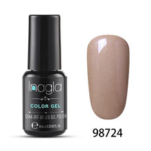 Load image into Gallery viewer, Inagla 8ML Nail Art Pure Color Gel Nail Polish Nail Manicure Top Base Need Soak off Enamel Gel Polish LED UV Gel Varnish
