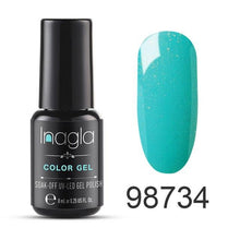 Load image into Gallery viewer, Inagla 8ML Nail Art Pure Color Gel Nail Polish Nail Manicure Top Base Need Soak off Enamel Gel Polish LED UV Gel Varnish
