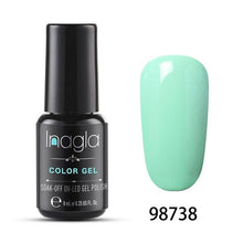 Load image into Gallery viewer, Inagla 8ML Nail Art Pure Color Gel Nail Polish Nail Manicure Top Base Need Soak off Enamel Gel Polish LED UV Gel Varnish
