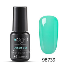 Load image into Gallery viewer, Inagla 8ML Nail Art Pure Color Gel Nail Polish Nail Manicure Top Base Need Soak off Enamel Gel Polish LED UV Gel Varnish

