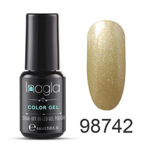 Load image into Gallery viewer, Inagla 8ML Nail Art Pure Color Gel Nail Polish Nail Manicure Top Base Need Soak off Enamel Gel Polish LED UV Gel Varnish
